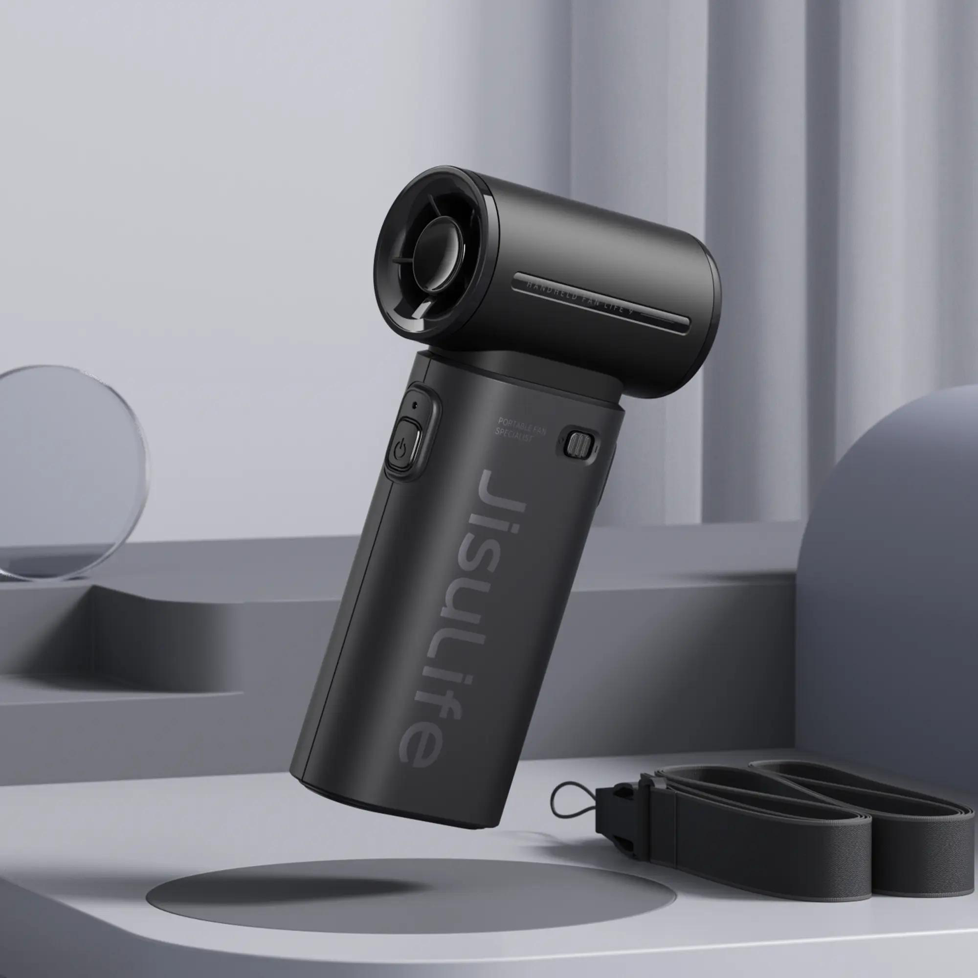 JISULIFE Handheld Fan Pro1 Mini in black with lanyard